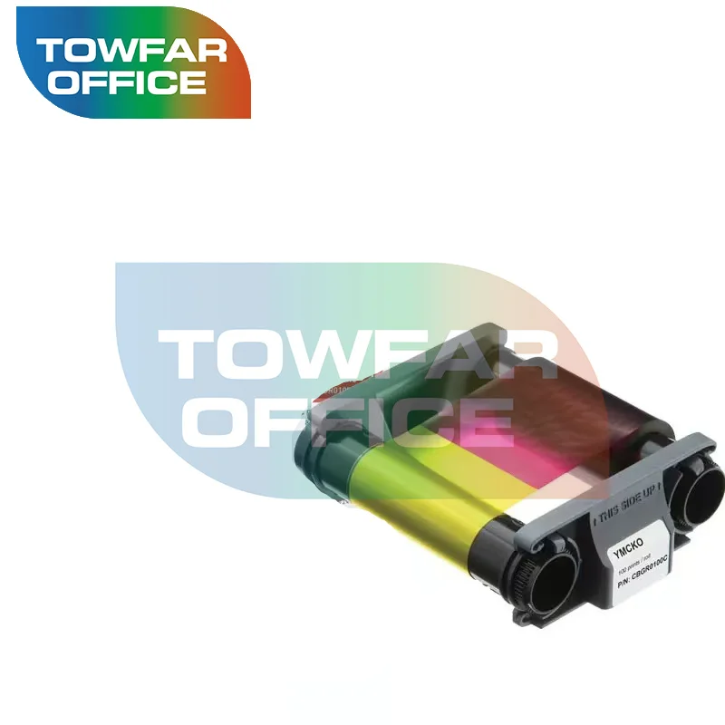 compatible Evolis Badgy CBGR0100C ID Card Printer ribbon YMCKO Color Ribbon 100 prints usd for Evolis Badgy100 Badgy200