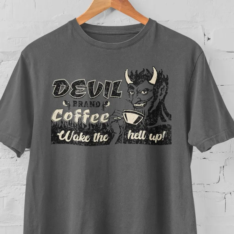 

Retro Devil Brand Coffee T-Shirt, Coffee Lovers T Shirt, Great Gift for Coffee Lovers, Unisex Comfort Colors