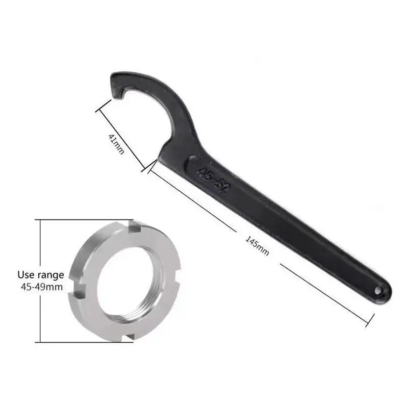 45-52mm Half Moon Curved Hook Wrench Motorcycle E-Bike Shock Absorber Adjustment Spanner Round Nut Tool