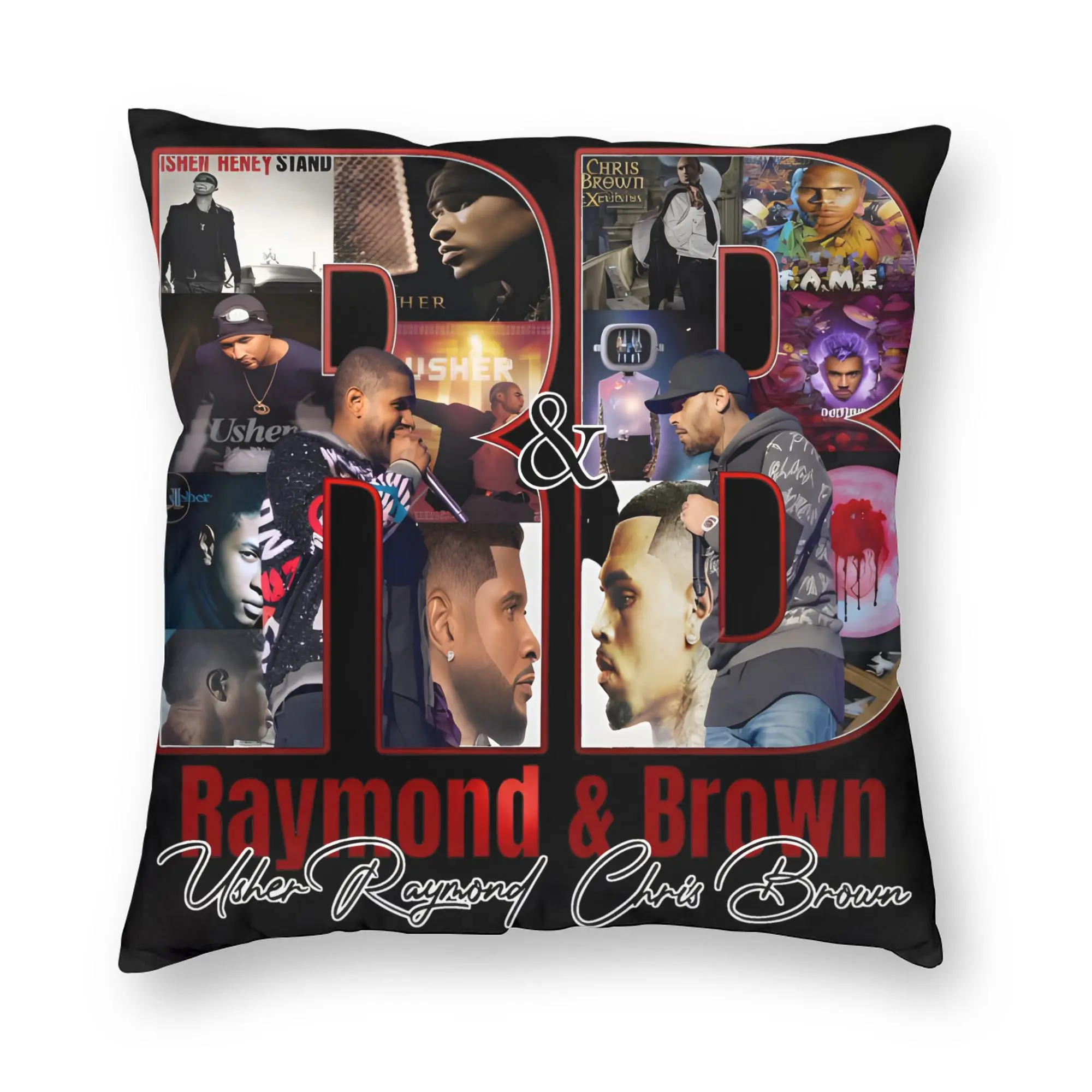 Chris Brown And Usher The Rb Tour Pillow Case  Raymond And Brown Soft Pillow Cover Trendy Cushion Cover For Living Room Chair