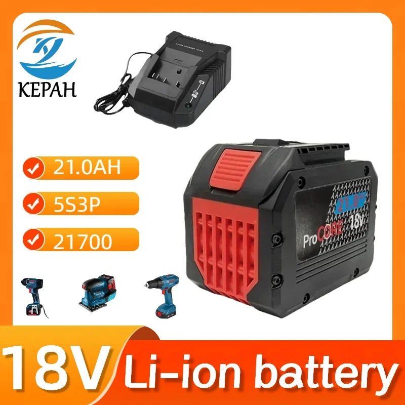 ProCORE 18V 21.0Ah Rechargeable Battery For Bosch Cordless Tools BAT618 GBA18V80 21700 Replacement Cell