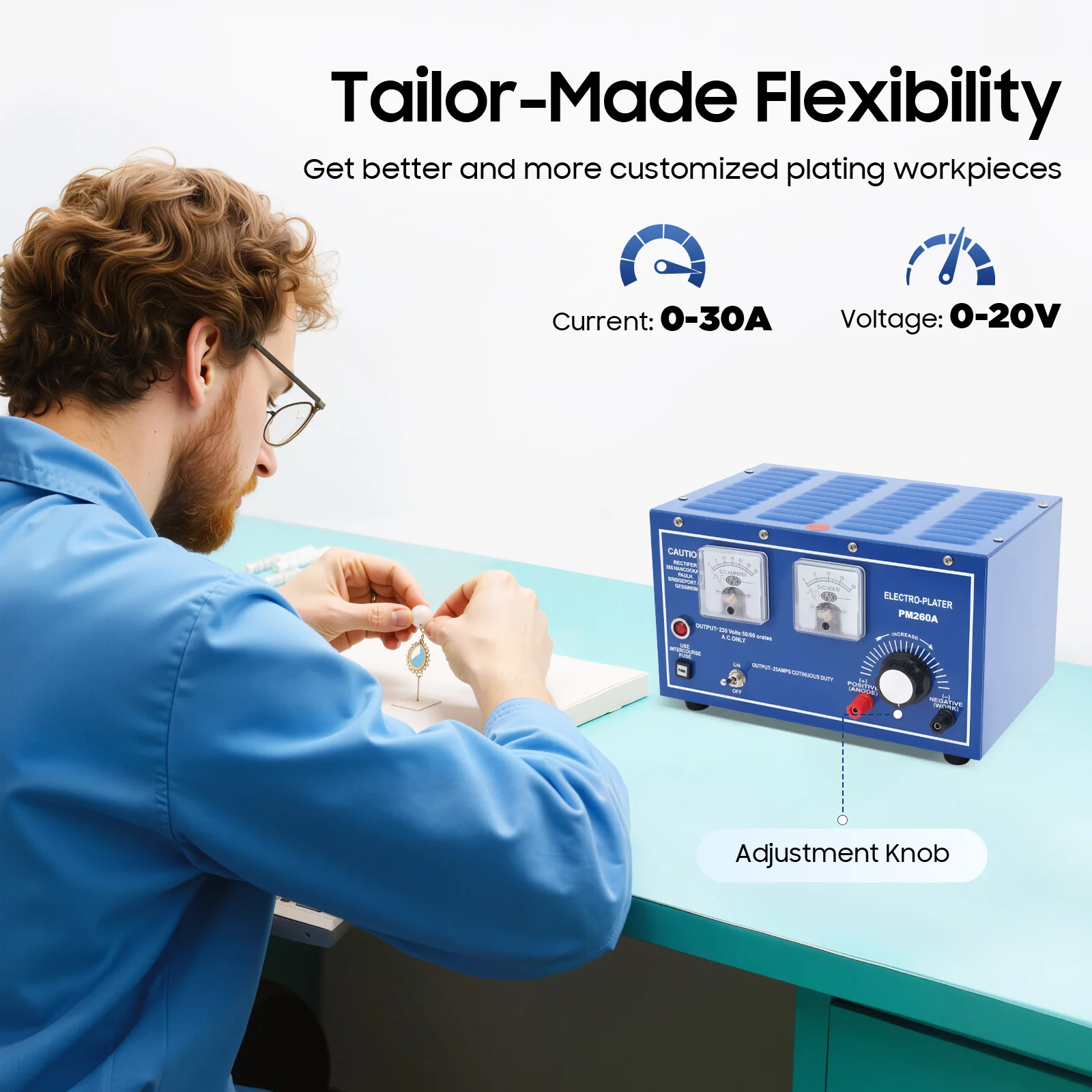 آلة الطلاء الكهربائي، آلة طلاء الذهب 30A لصنع المجوهرات، طلاء الروديوم الفضي 110 فولت، طقم طلاء محمول للمعادن