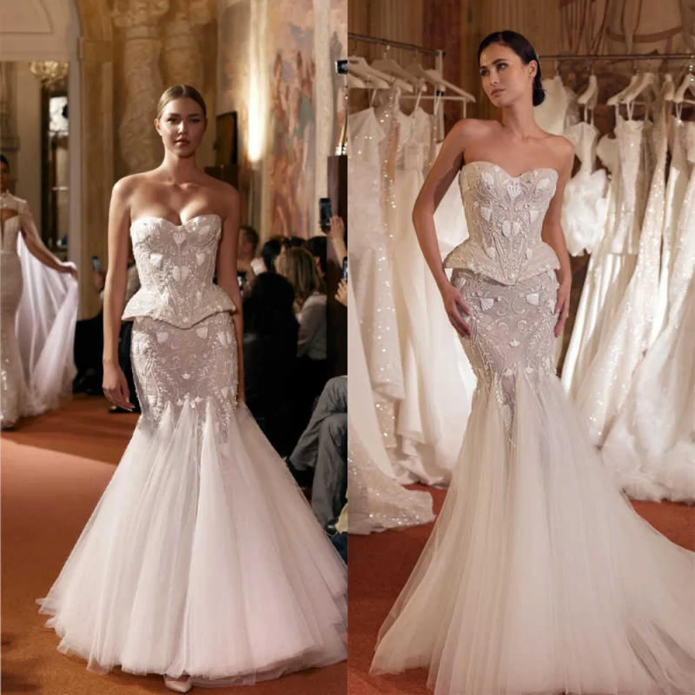 Vestido de casamento requintado sem mangas 2 peças frisado cristal apliques vestido de festa vestidos personalizados de noche