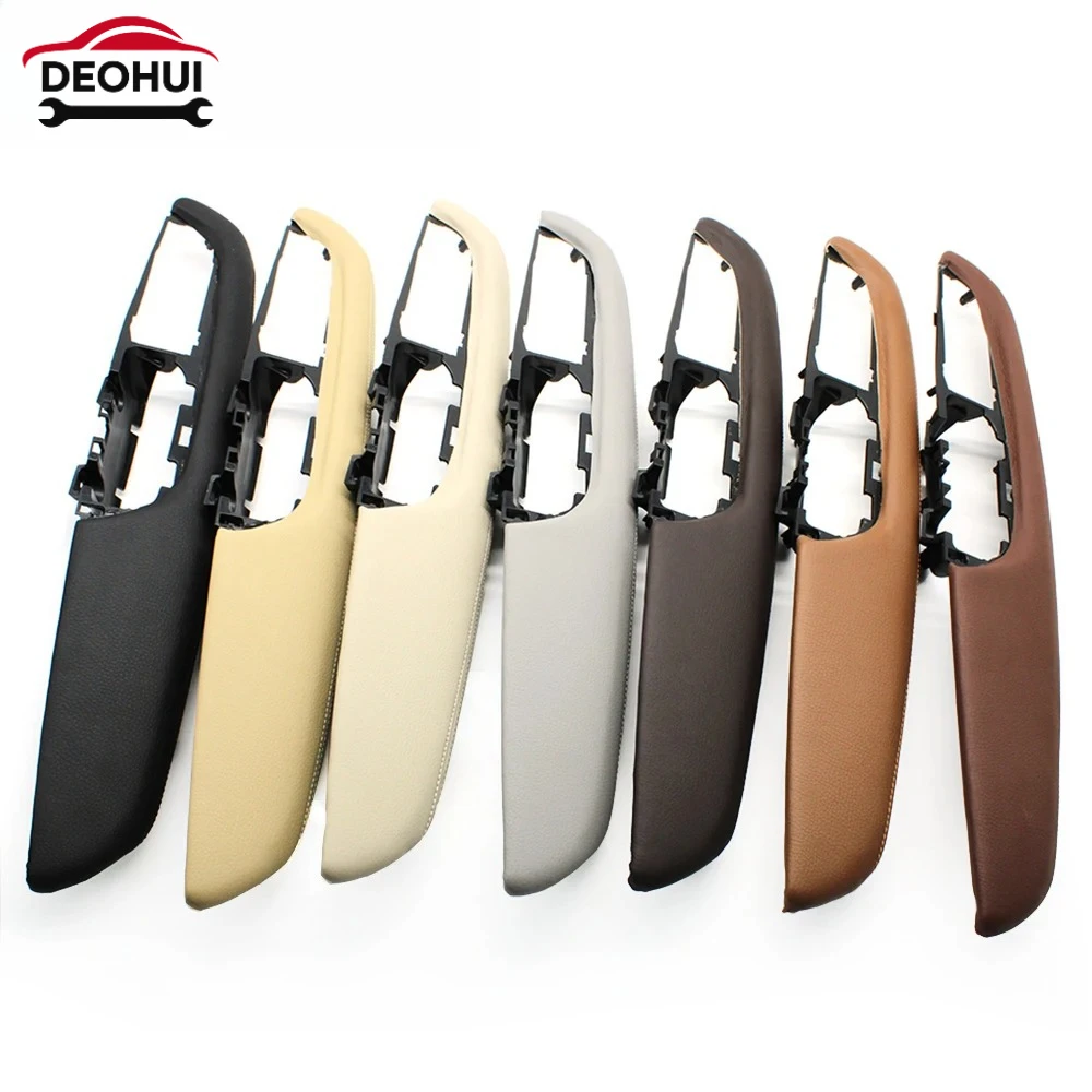 

Черный, бежевый, левая рука, внутренняя дверная ручка водителя, подлокотник, кожаный кронштейн наружной рамы, замена для BMW X5 X6 E70 E71 E72