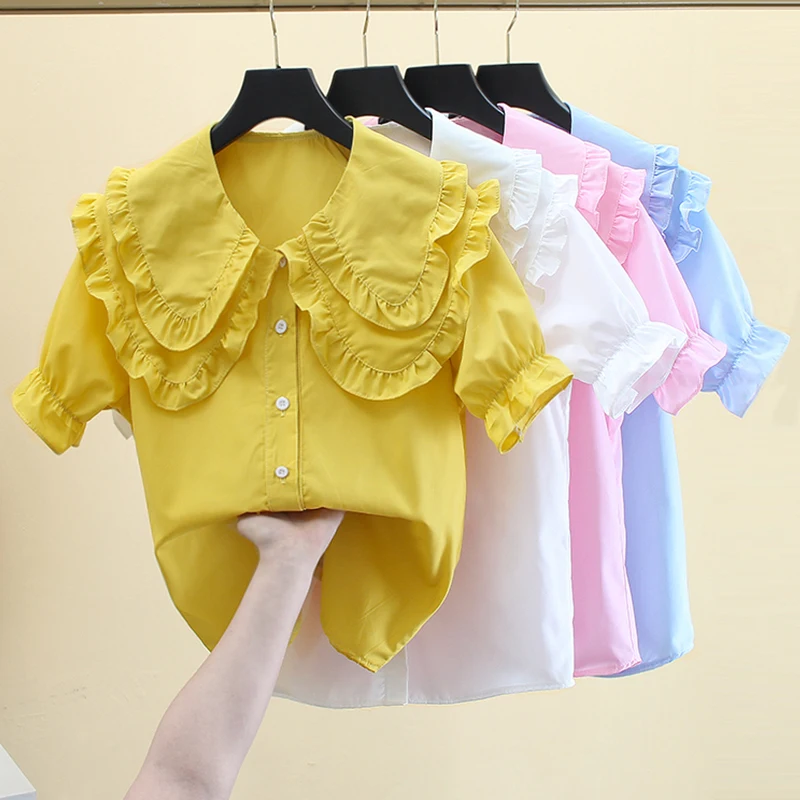 

Ladies Tops And Blouses Lolita Kawaii Korean Streetwear Womens Shirts Fashion Korean Style Work Clothes Peter Pan Collar Party