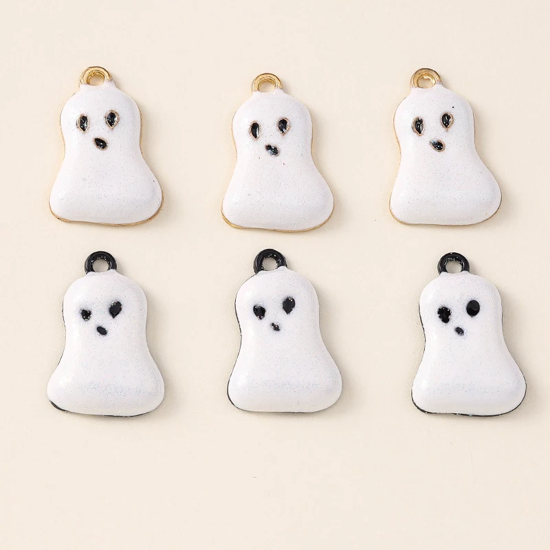 

20pcs 13x20mm Cartoon Enamel Halloween Ghost Charms Pendants for Jewelry Making Drop Earrings Necklaces Bracelet DIY Accessoires