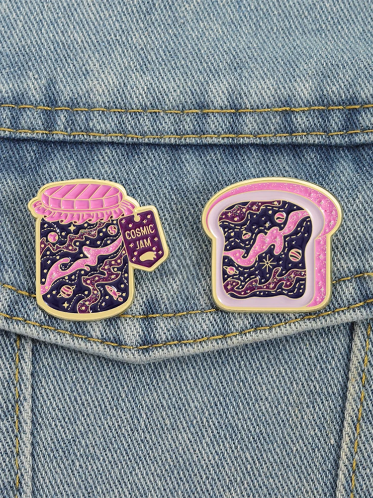Broches en émail pour Toast, cochon étoilé, lune, étoiles, voie lactée, Badges à revers, vêtements fantaisie, bijoux, cadeau pour enfants et amis