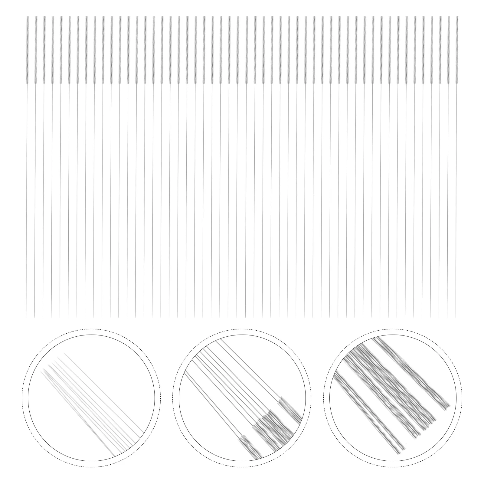 100Pcs Disposable Long Stainless Steel Needles Flexible Durable Massage Acupuncture Accessories