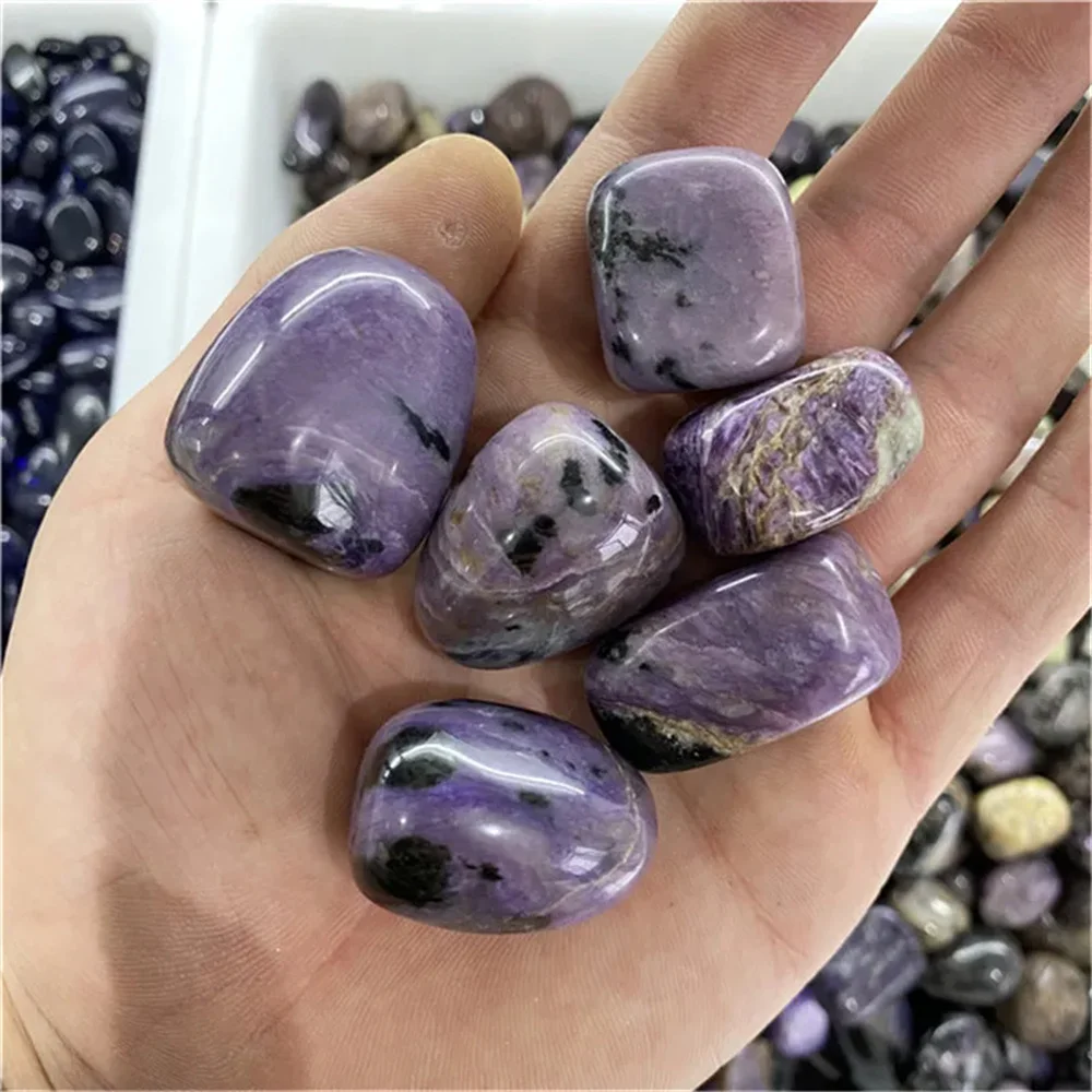 Wholesale Polished Natural Healing Crystals Purple Charoite Stone Tumbled For Christmas Decorations