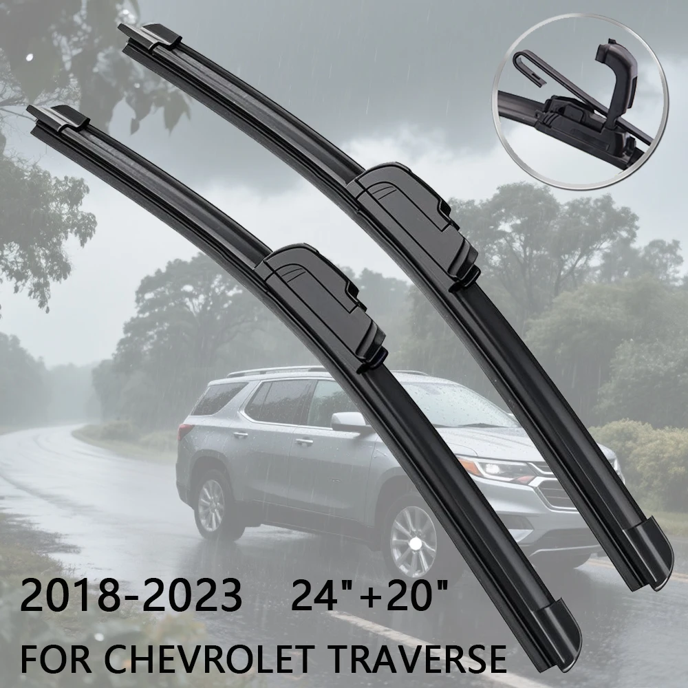 

For Chevrolet Traverse 2018-2023 24"+20" Car Wiper Blade Front Wipers Fit U Hook Arm Windscreen Auto Kosoo Wiper Blades