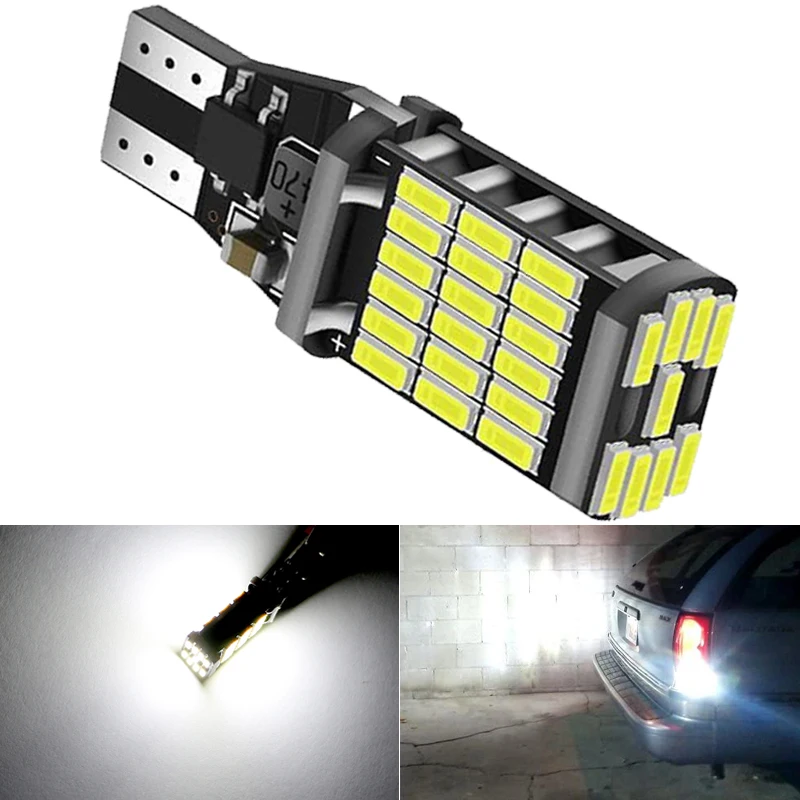 1 Uds. Bombilla LED Canbus para coche T15 906 922 W16W luz de señal 12V 4014 45SMD 7000K blanco superbrillante lámpara de estacionamiento inverso de