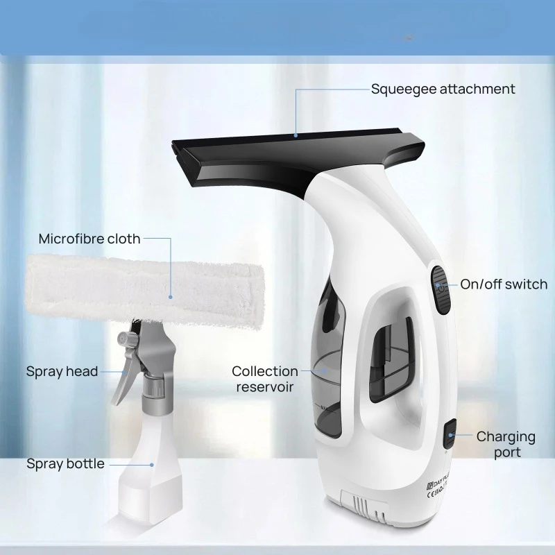

New small electric glass cleaner, handheld window cleaner, strong water absorption, efficient and portable artifact