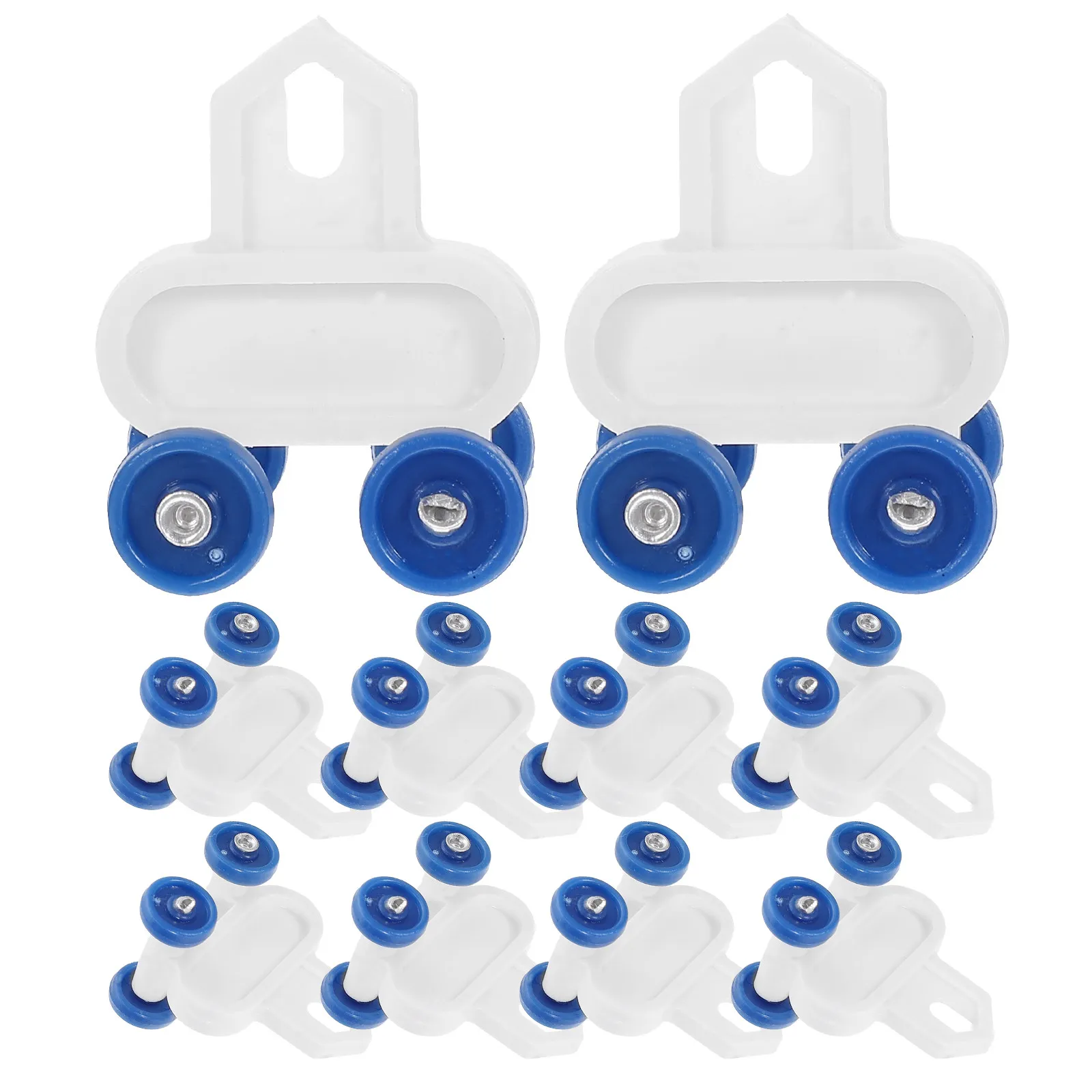20Pcs Plastic Curtain Track Rollers Double Curved Smooth Quiet Sliding Gliders for Windows Closets Bedrooms Offices Replacement