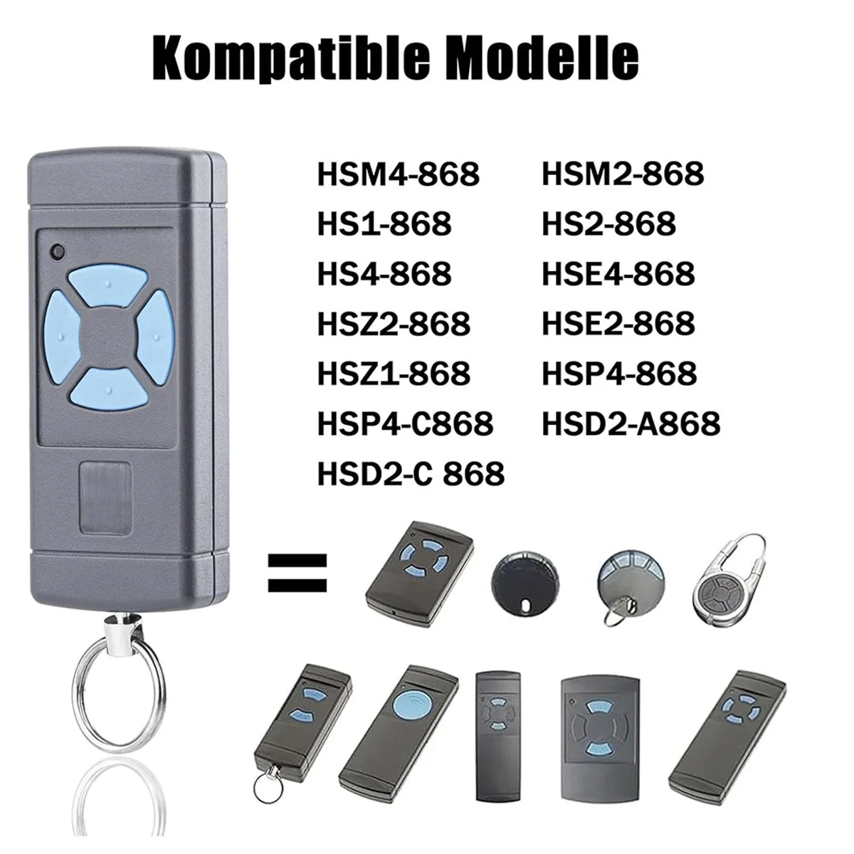 Pack of 2 Garage Door Openers Garage Door Remote Control Compatible for Hormann HSM2 HSM4 868.3 MHz Handheld Transmitter