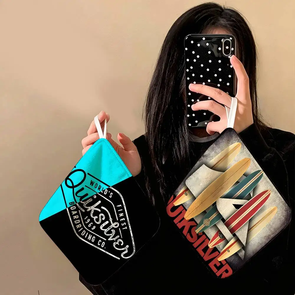 Toalla de Cocina Colgante de Poliéster y Algodón con Logotipo de la Marca Q-Quiksilver, Toalla para Limpiar Manos, Agradable al Tacto, para Hotel, Cafetería y Hogar
