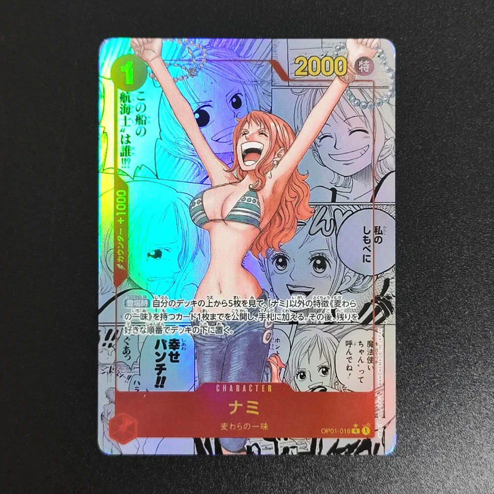 

Коллекционная карта One Piece TCG OPCG 2024 ONE PIECE PRB01 JP NAMI MANGA ALTERNATE ART 016 с текстурой и тиснением, аниме-карта, игрушка