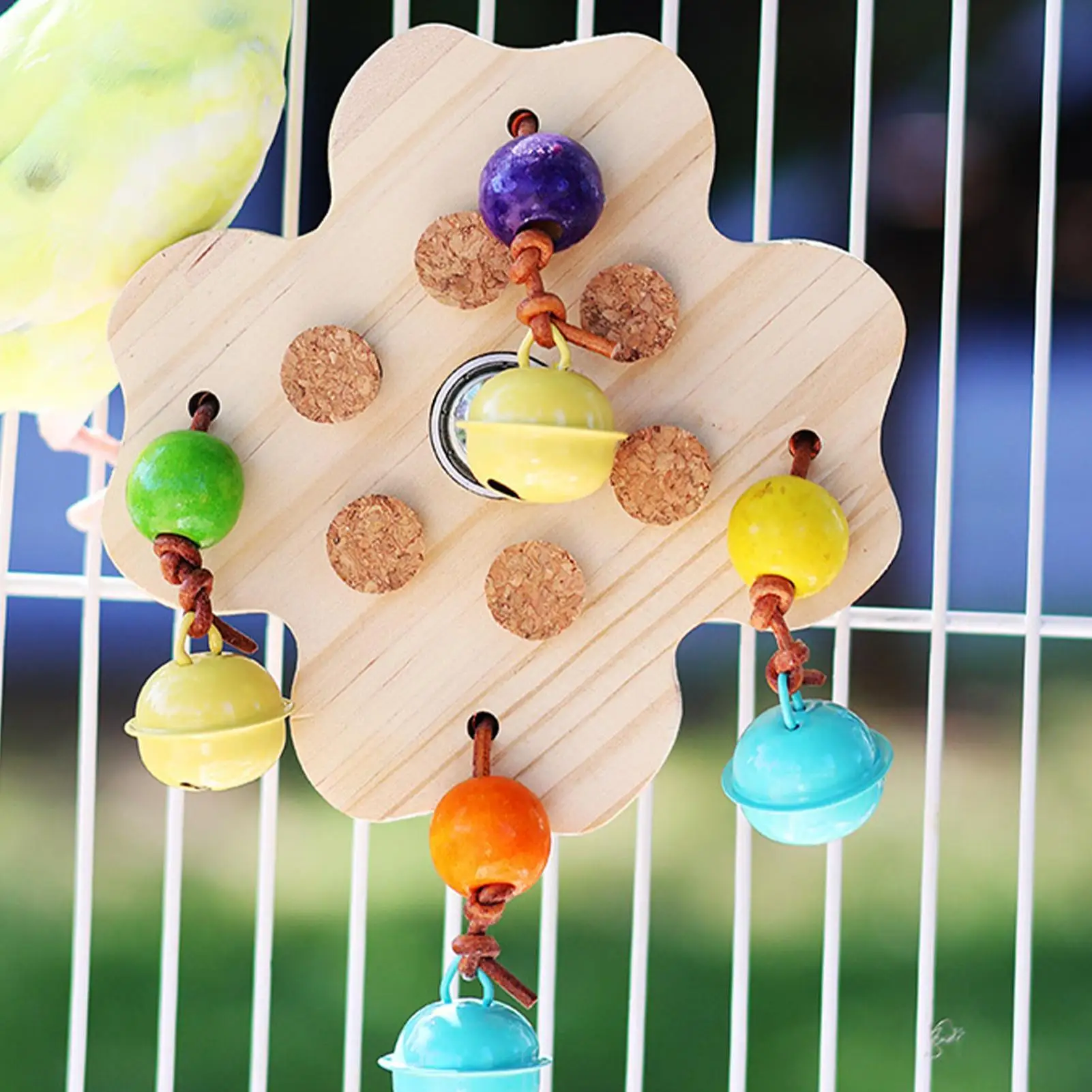 1PC Funny Perch Toy With Rotating Balls Interactive Bird Stand Colorful Parrot Foraging Toy Rotating Windmill Toy Bird Toys