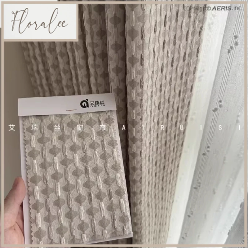 

Customised High-grade Cream Jacquard Thickened Blackout Warm Curtains For Living Room Bedroom Balcony Floor Windows