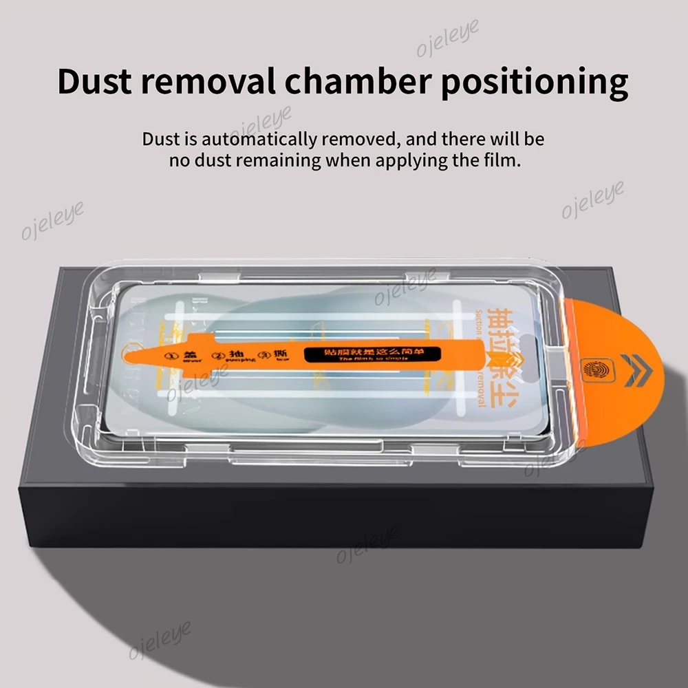Displayschutzfolie für iPhone 17 16e 16 15 14 11 13 12 18 17 Pro Max 8 Plus Air XR XS X Gehärtetes Glas mit Auto-Ausrichtungs-Installationshilfe – Detail 2