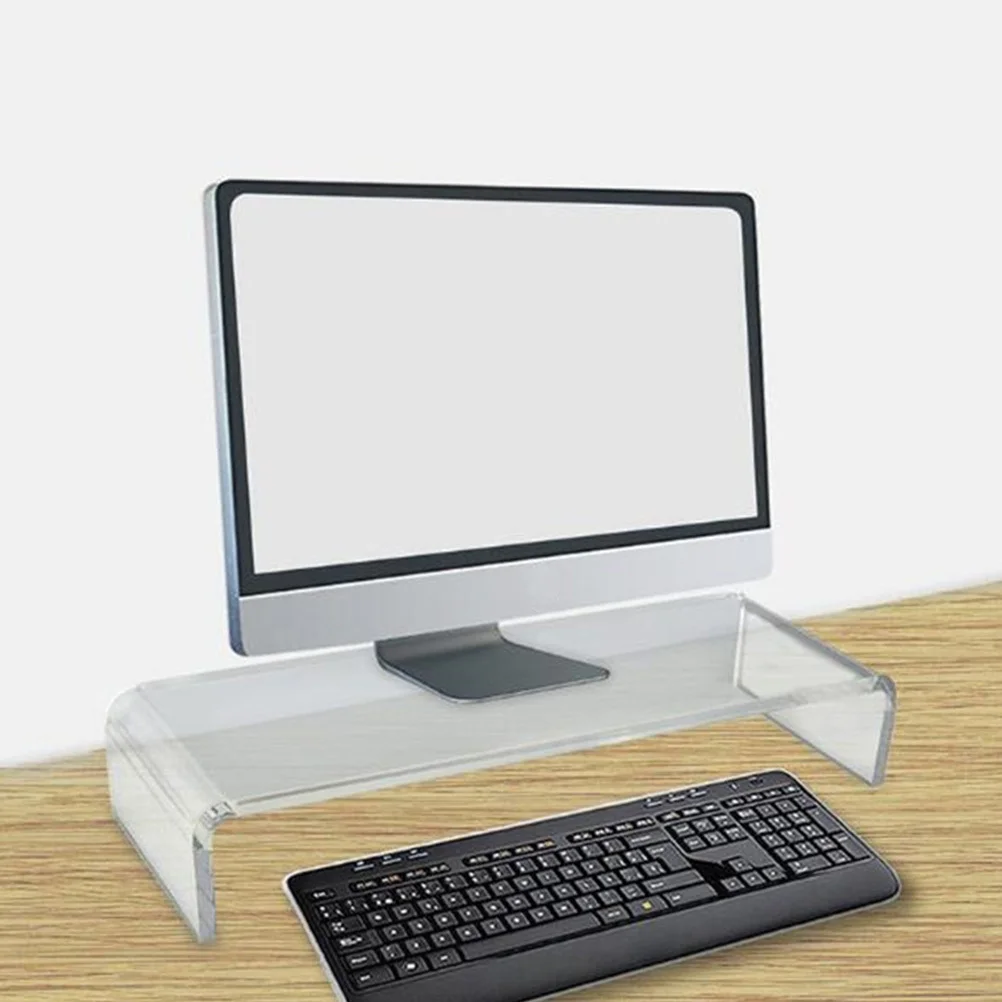 

Acrylic Monitor Riser Stand Transparent Computer Monitor Stand Home Office Desktop Storage Holder Keyboard Wrist Pad Pc Gaming