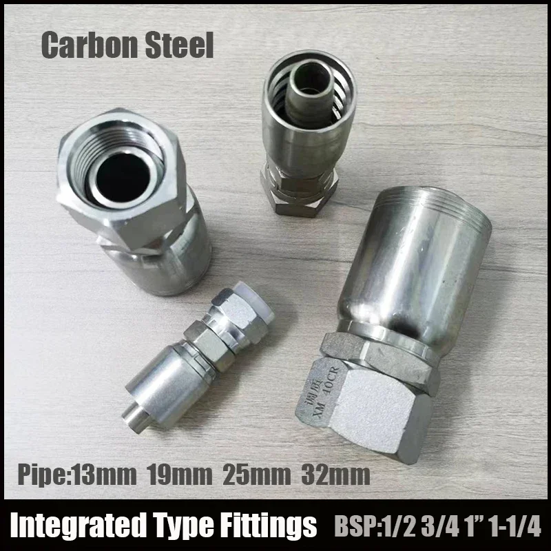 Złączki hydrauliczne 1/4" 3/8" 1/2" 3/4" 1" 1-1/4" Gwint BSP Stożek Końcówka węża Adapter złącza rury olejowej 45 #   Stee Integrated joint