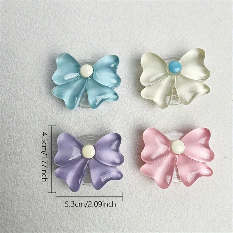 Cute Socket Talk Grip Candy Colored Bow Phone Grip Desktop Stand Resin Butterfly Knot Foldable Holder Mobile Accessory