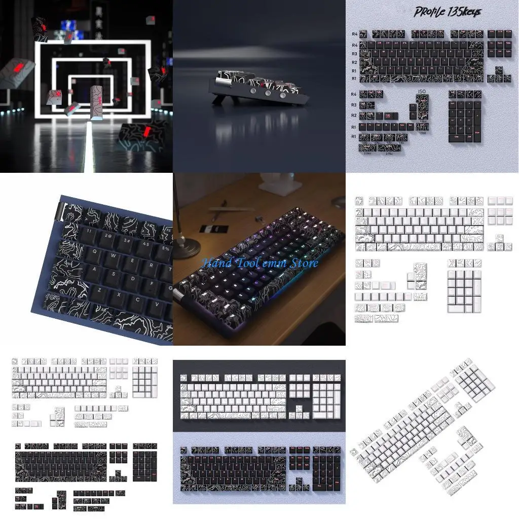 

H37F 135 Keys Line PBT Keycaps Double Shot Backlit Dye Subbed Keycap Set