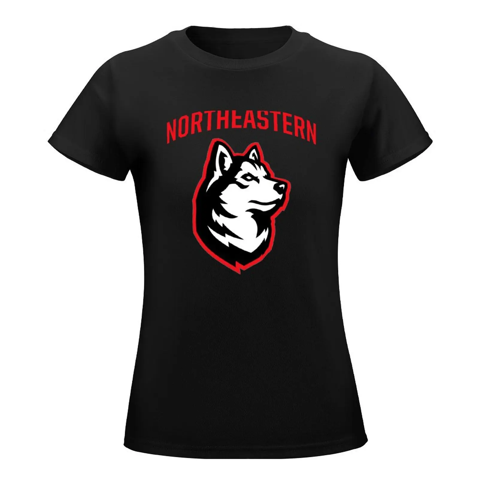 huskies dog T-Shirt summer top graphics Short sleeve tee shirts graphic tees Top Women