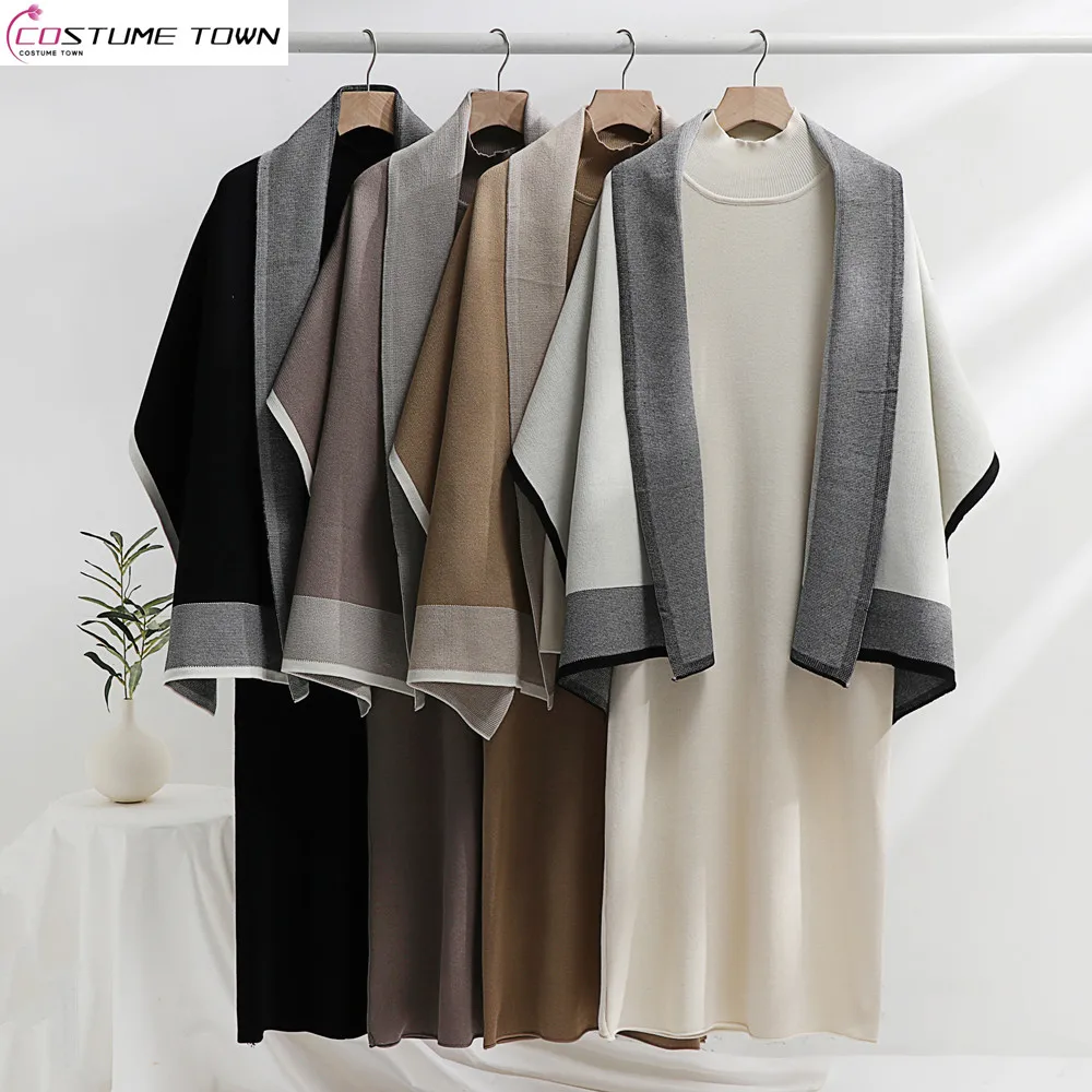 Leisure Women's Set 2023 New Autumn/Winter Shawl Coat Knitted Dress Age Reducing Elegant Women's Two Piece Set