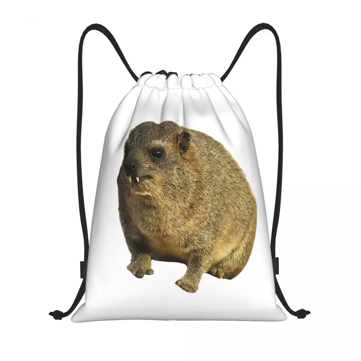

Cute Rock Hyrax Backpacks Casual Drawstring Bags Sundries Bag Book Bags for Travel Students