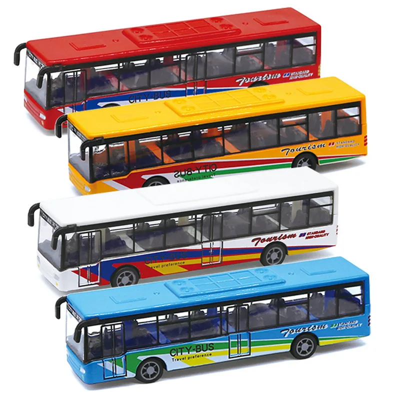 Alloy Car 15Cm Bus Model Diecast Double-Decker Pull Back Vehicle Children\'s Toy Car Bus Toy Car for Boys Girls Birthday Gifts