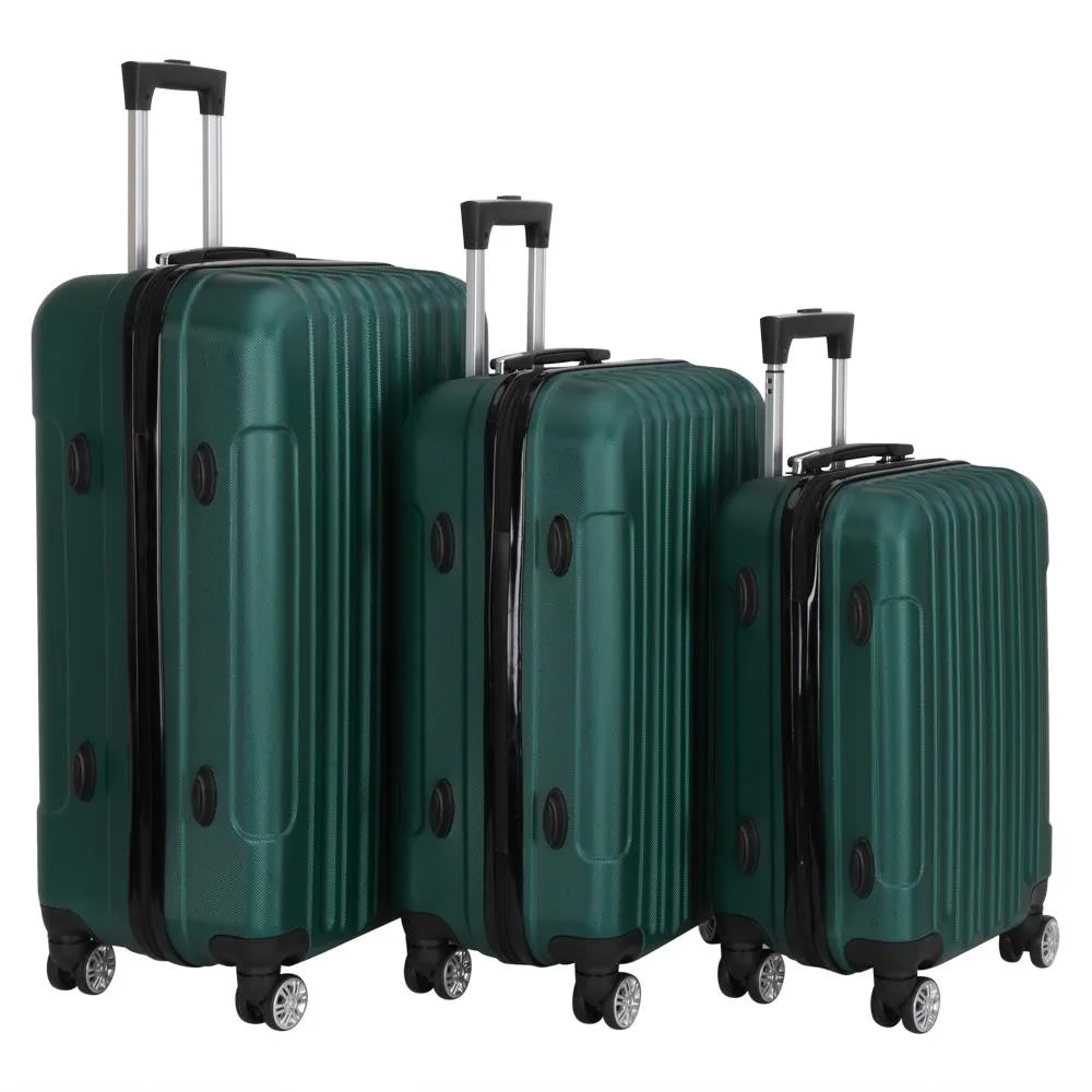 

20" 24" 28" Luggage Travel Set ABS Trolley Hard Shell Suitcase w/TSA Lock Green