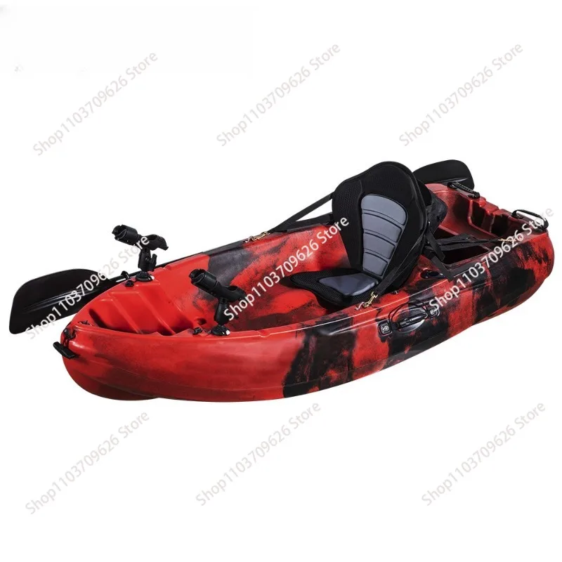 Single Fishing Kayak 2M Plastic Rowing Boat Rotational Moulding Small Dinghy with Paddle for Water Play