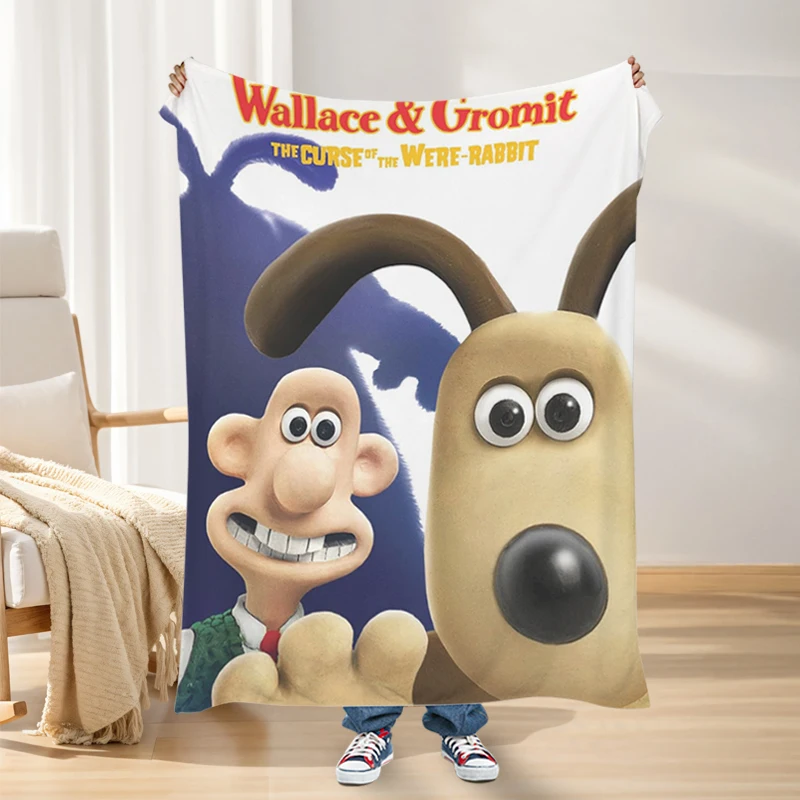 Blanket Sofa Winter Warm G-Wallaces G-Gromits Fleece Camping Custom Nap Fluffy Soft Blankets King Size Microfiber Bedding Home