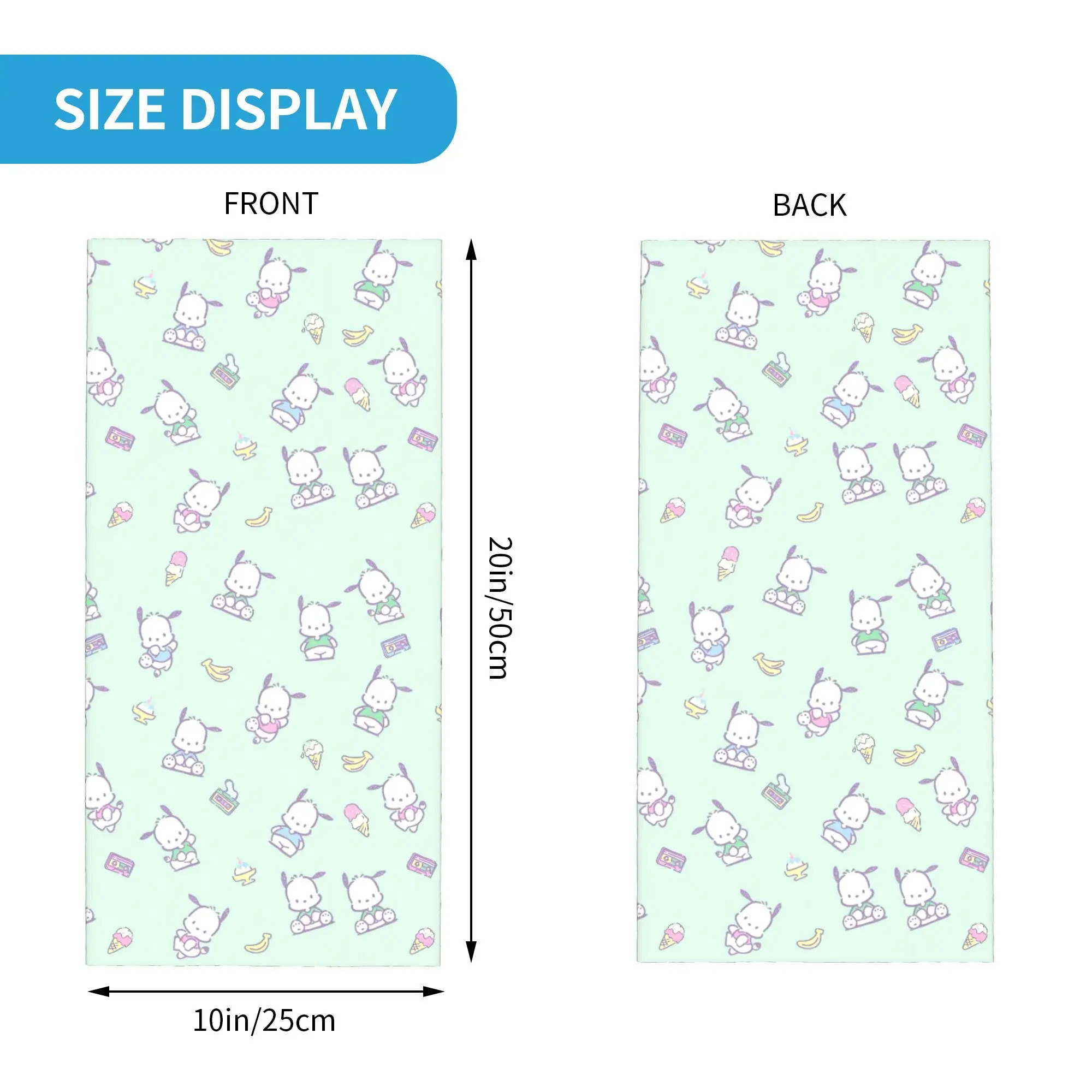 Custom Pochacco Cartoon Winter Headband Neck Warmer Men Women Ski Cycling Tube Scarf Kawaii Anime Pattern Face Bandana Gaiter