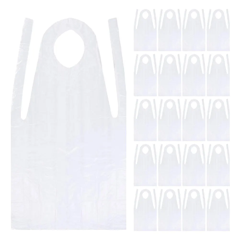 

200 шт. водонепроницаемые одноразовые фартуки из прозрачного пластика для взрослых, маслостойкие, для приготовления пищи, для домашнего хозяйства, для пикника, вечеринки