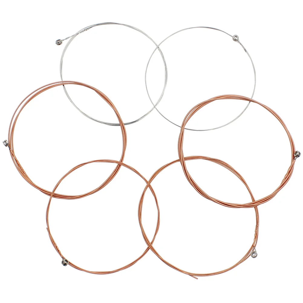 

6pcs Acoustic Strings Folk Guitar String Set Stainless Steel Durable Bright Tone Replacement Metal Strings For Folk Guitars