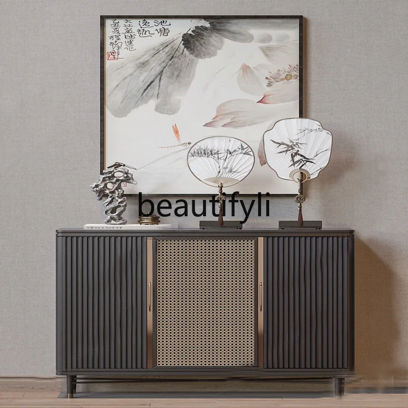 

New Chinese-style solid wood porch cabinet, simple light luxury dining side cabinet, end view table, foyer, chest cabinet