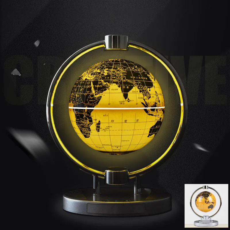 Floating Globe New and Unique Creative Bluetooth Speaker Magnetic Suspension Gift 6-inch Luminescent Rotation Craft Decoration