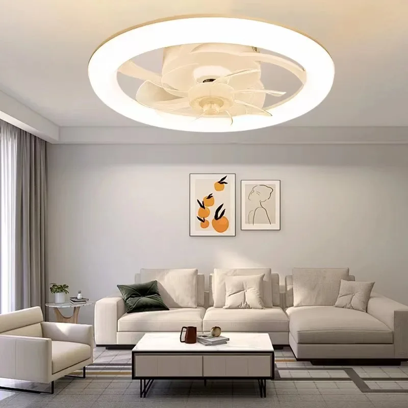 New Ceiling Fan Light Living Room Bedroom Modern and Simple Home Intelligent Remote Control Restaurant LED Fan Light