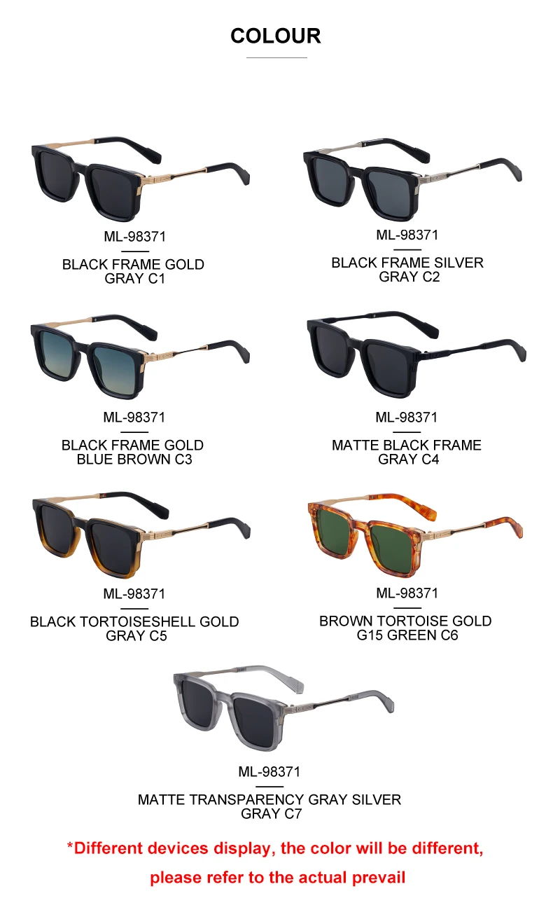 Polarisierte klassische quadratische Sonnenbrille für Herren 2026 – Luxusmarke Steampunk Fahrsonnenbrille für Männer – Vintage Outdoor-Brillen – Detail 11