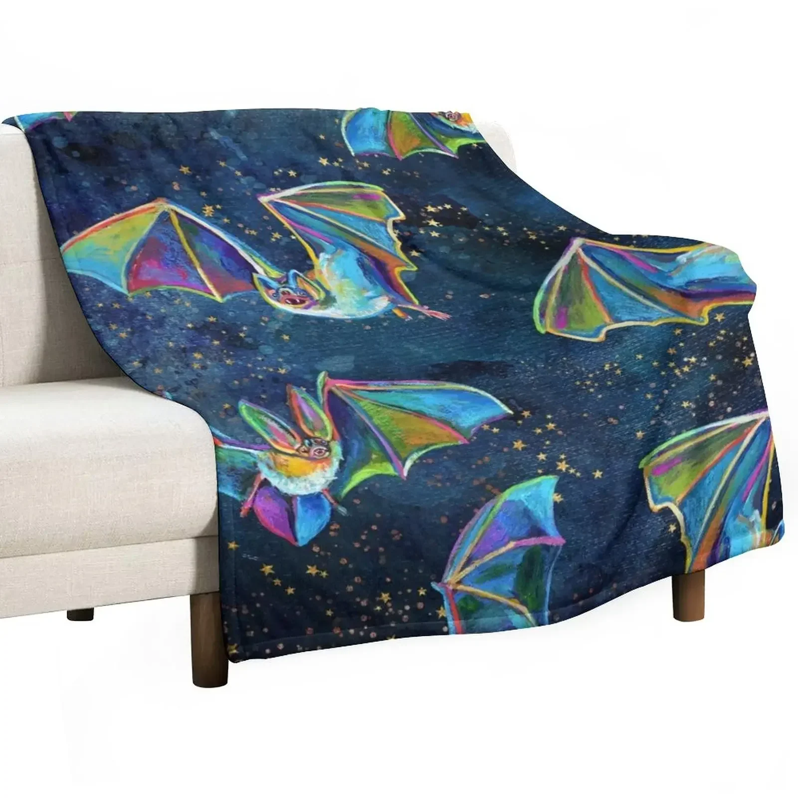 

BIG GOTHIC BATS N' STARS Throw Blanket blankets ands Sofa Quilt For Decorative Sofa Blankets