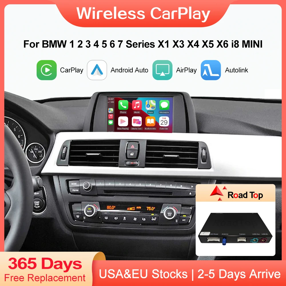 

Wireless CarPlay Android Auto for BMW 1 2 3 4 5 6 7 Series X1 X3 X4 X5 X6 F15 F16 F25 F26 F48 F01 F10 F11 F20 F22 F30 F32