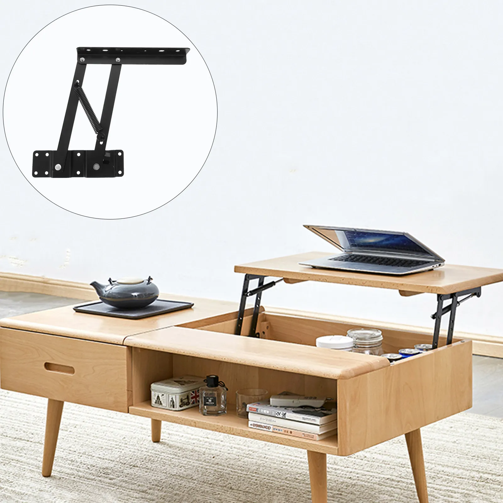 

1Pair Hydraulic Lift Up Tops Lifting Frame Hardwares Spring Hinges for Folding Coffee Table Telescopic Table Mini Wall Cabinet