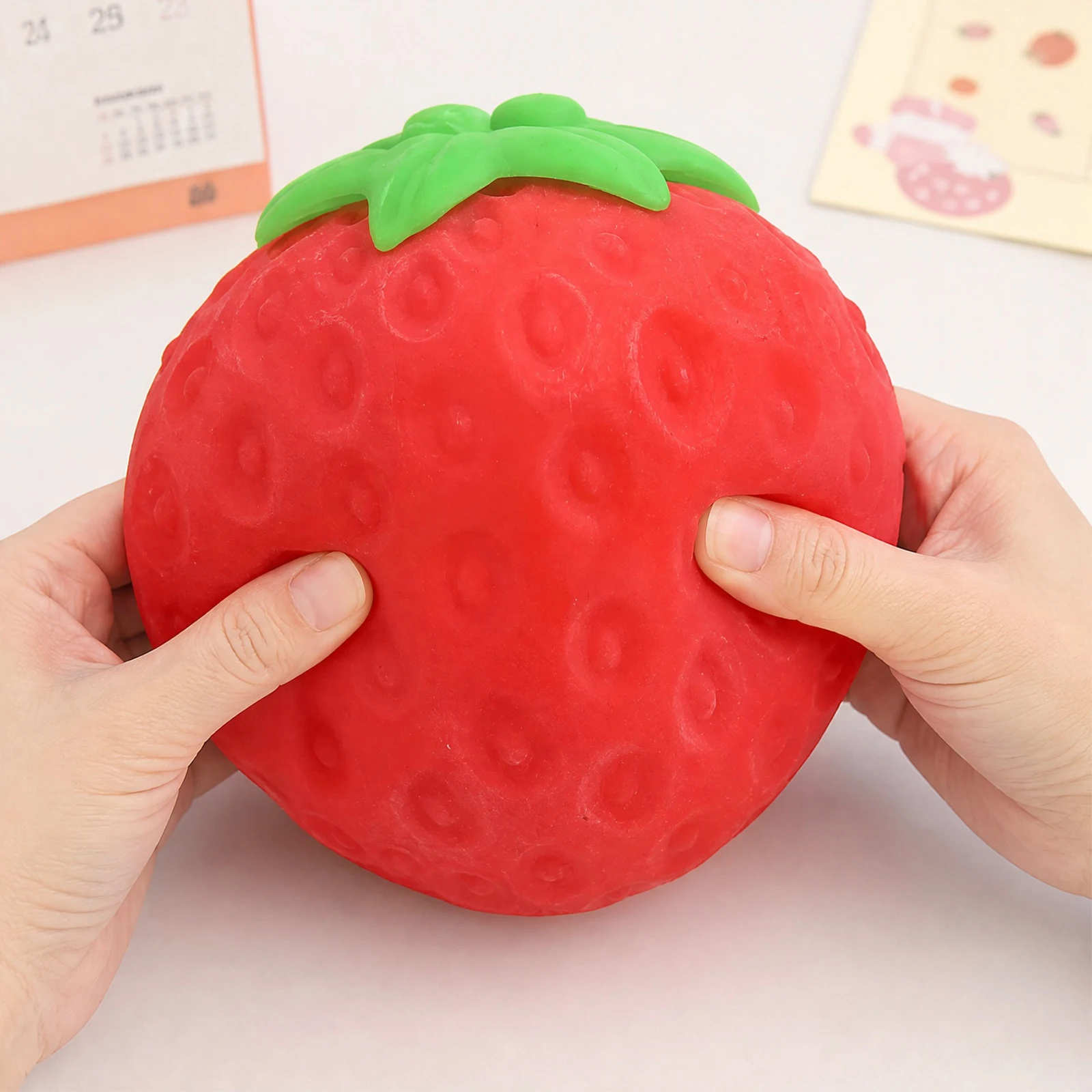 Strawberry Squishy Pinch Stress Ball Fruit Shaped Anti-Stress Tension Relief Lovely Sensory Fidget Toy Decompression Plaything