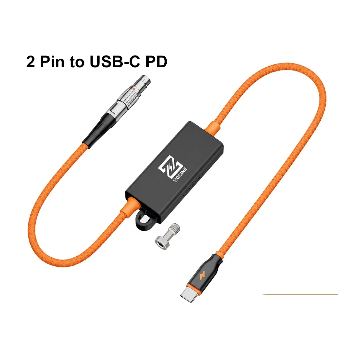 ZGCINE 2-Pin to USB-C PD Power Cable 65W Fast Charge Bidirectional 100W Max 1/4