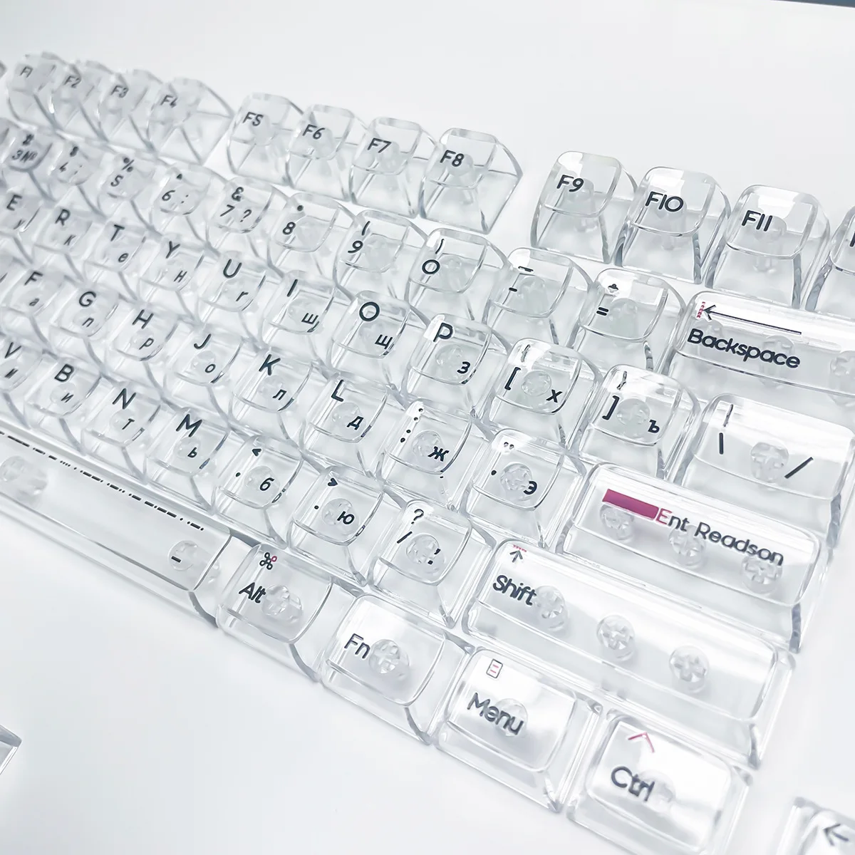 Russian Keycaps Arabic Korean Thai Letter Crystal Translucent Keycap Cross Axis For Cherry MX Switch Mechanical Keyboard ISO LK2