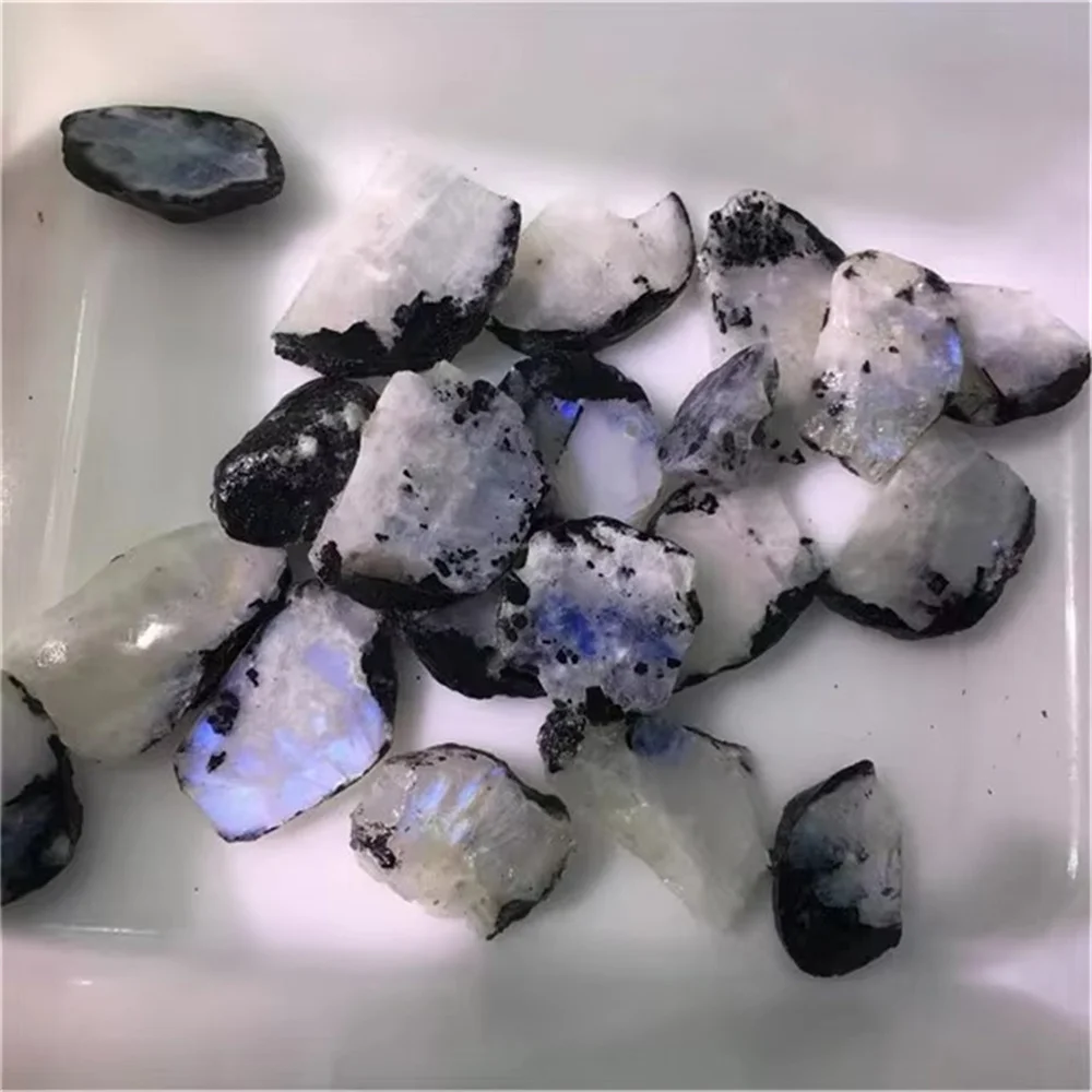 Natural Moonstone Bulk Crystal Raw Rocks Stones Healing Spiritual gemstone Blue flash Moonstone Rough for Home garden fengshui view 3