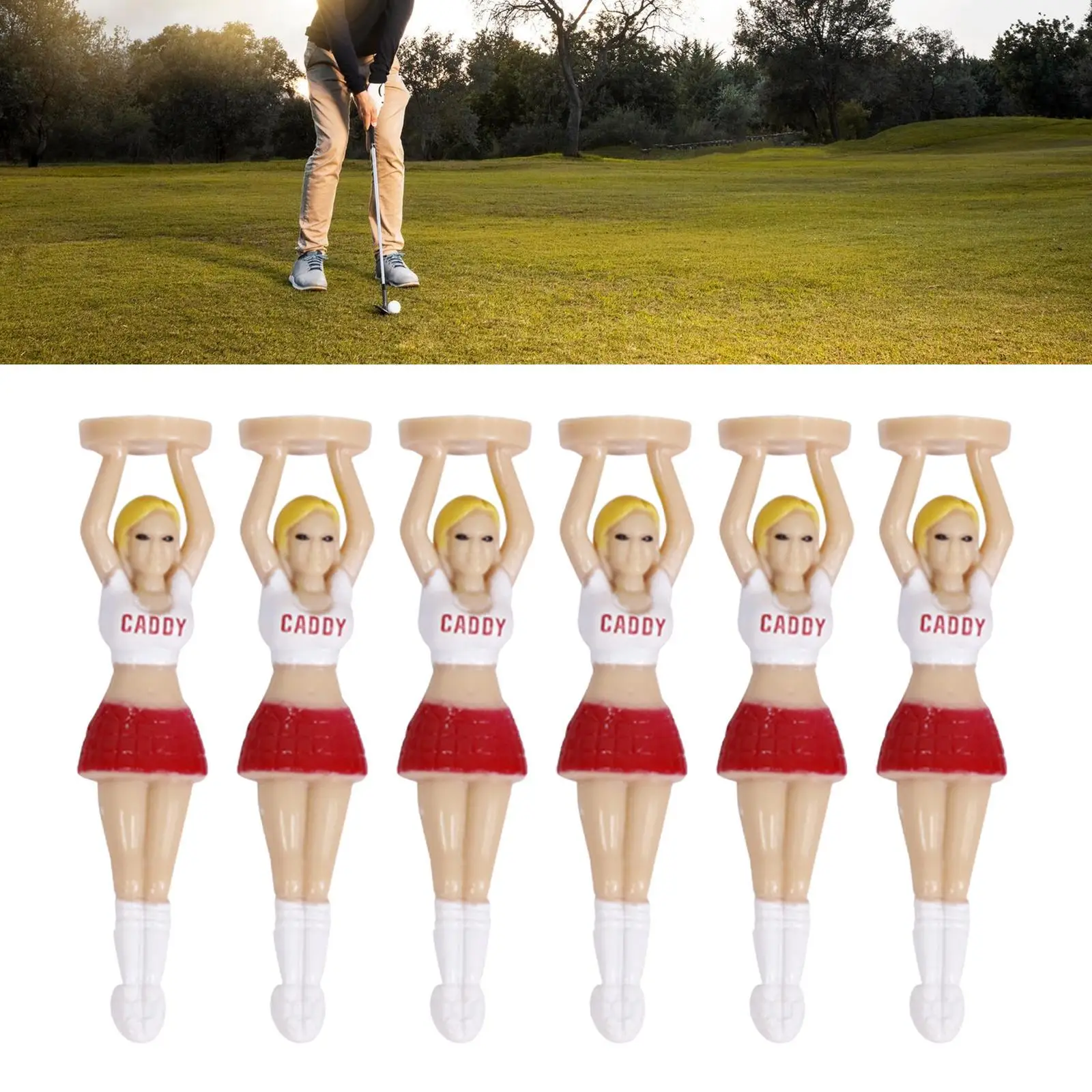 

6x Lady Body Golf Tees Players Tool Golfer Gift Practice Training Aid Golf Ball Holder for Backyard Driving Range Outdoor Sports