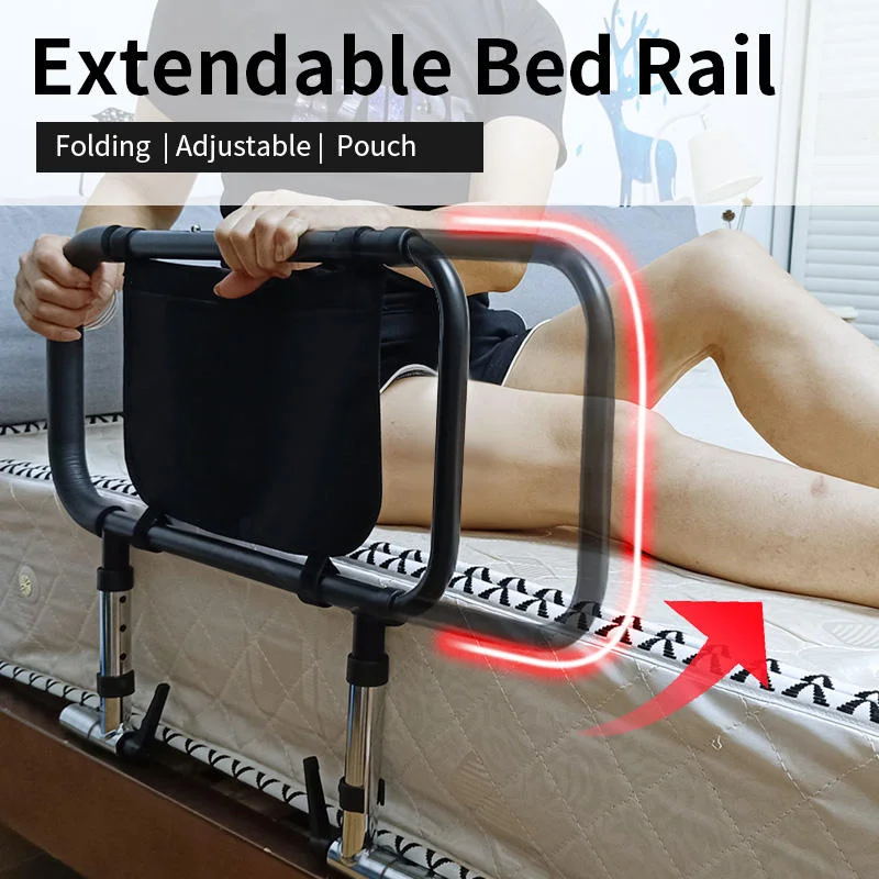 Bed Rails for Elderly Adults Safety With Storage Pocket Assist Support Side Railings for Seniors